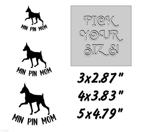 Min Pin Mom Vinyl Decal Bumper Sticker Miniature Pinscher Etsy