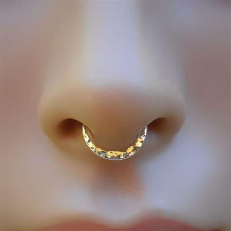 Fake Septum Ring Sterling Silver Fake Piercing Faux Septum Ring