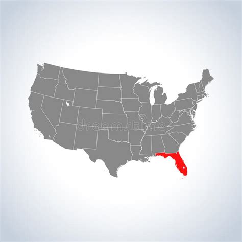 Mapa De La Florida Ilustración Del Vector Ilustración De
