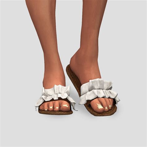 Ruffle Slides Snailrow Sims 4 Cc Shoes Sims 4 Cc Kids Clothing Sims 4