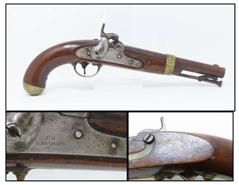 U S H Aston Co Model Percussion Pistol C R Antique Ancestry Guns