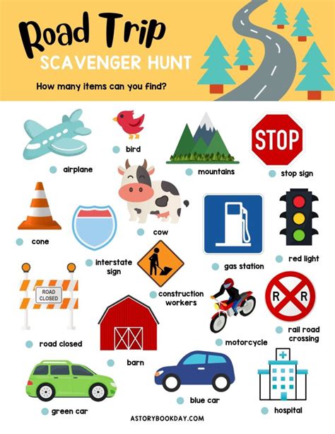 A Fun Free Printable Road Trip Scavenger Hunt For Kids