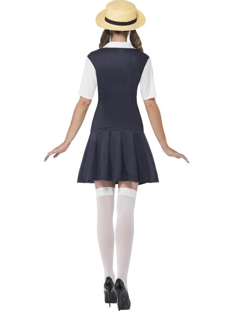 Adult School Girl Costume Outfit Fancy Dress Sexy Navy Uniform Ladies Womens Ebay
