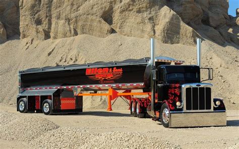 Black Out Fames Semi Truck Big Trucks Trucks Peterbilt Trucks