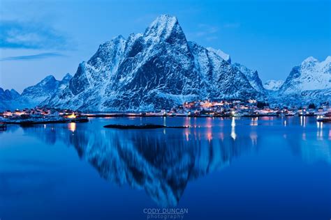 Lofoten Islands Landscape Photography Winter Blue Hour Reine 68 North
