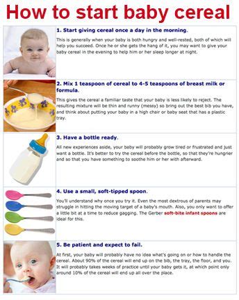 Slowly increase the amount of solid food you offer and decrease the amount of breast. When Do You Give Baby Cereal? | Baby cereal, Feeding baby ...