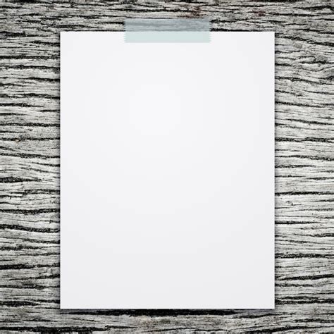 Premium Photo Empty White Paper Sheet On Wood Background