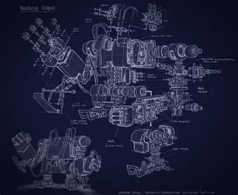 Blueprint Andrea Susini Works Robot Schematic Exploded View Robot