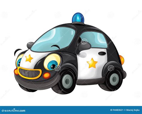 Cartoon Police Car Isolated Stock Illustration Illustration Of