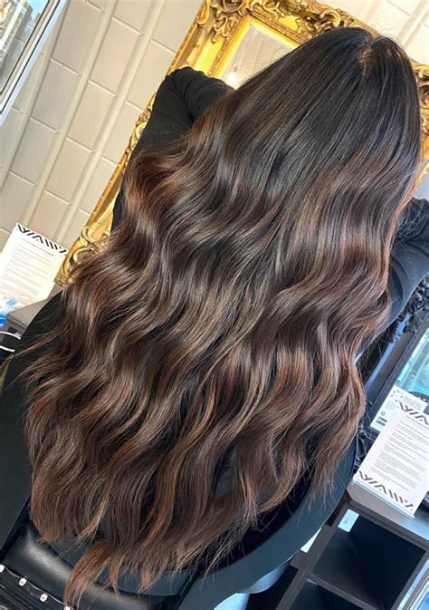 25 Dark Chocolate Brown Hair Ideas Dark Chocolate Caramel Wavy Long Hair