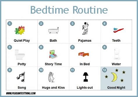 Bedtime Routine Chart From The Pleasantest Thing