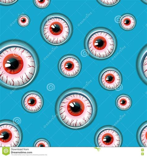 Scary Eye Pattern For The Halloween Party Vector Illustration Check