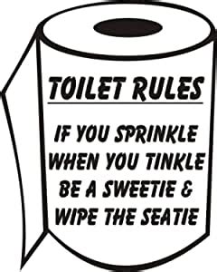 Toilet Rules If You Sprinkle When You Tinkle Be A Sweetie And Wipe The Seatie Bathroom Sticker