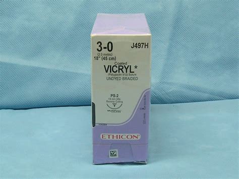 Ethicon J497h Vicryl Suture Size 3 0 18 Ps 2 Reverse Cutting Needle