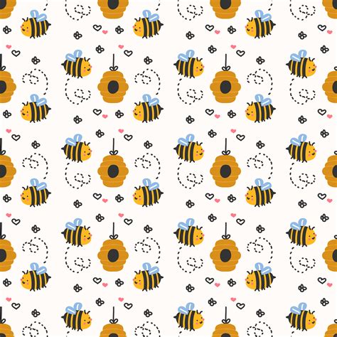 Bee Seamless Pattern 549587 Vector Art at Vecteezy