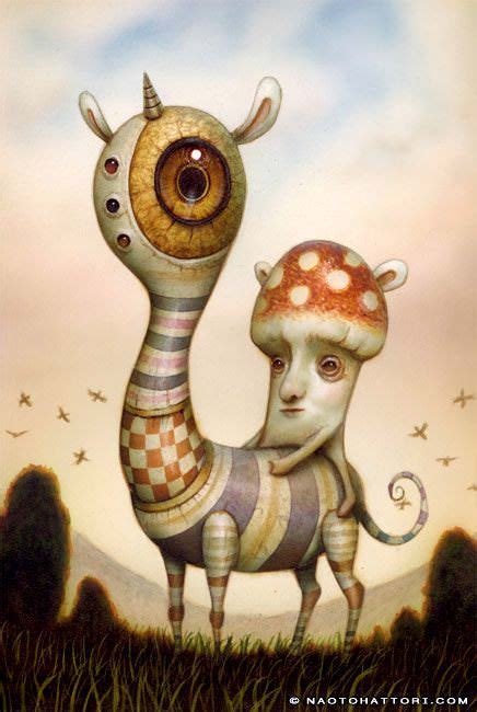 A Mushroom Man Rides A Bizarre Animal In This Surrealist Painting By
