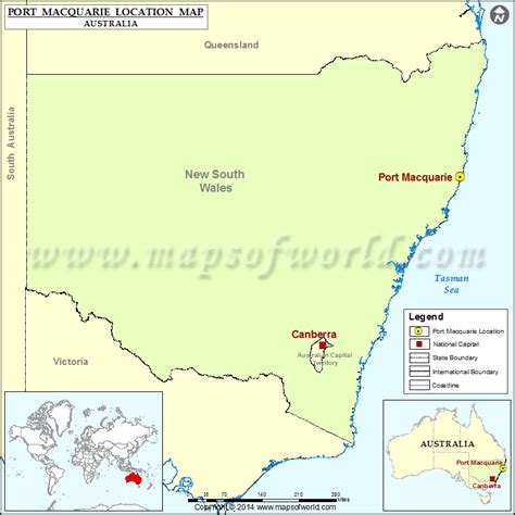 Where Is Port Macquarie Location Of Port Macquarie In Australia Map