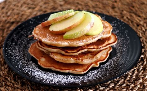 Vegane Apfel Mandel Pancakes Ein Leckeres Und Fixes