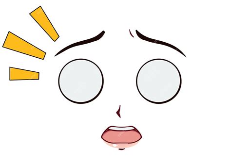 Premium Vector Surprised Anime Face Funny Round Eyes And Kawaii Big