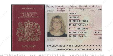 British Passport : United Kingdom of Great Britain & Northern Ireland — Series 20 Type 2 (2000 ...