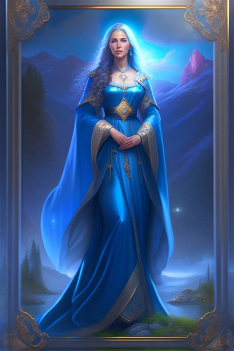 Lexica Virgin Mary Of Sorrows Full Body Portrait With Beautiful Blue