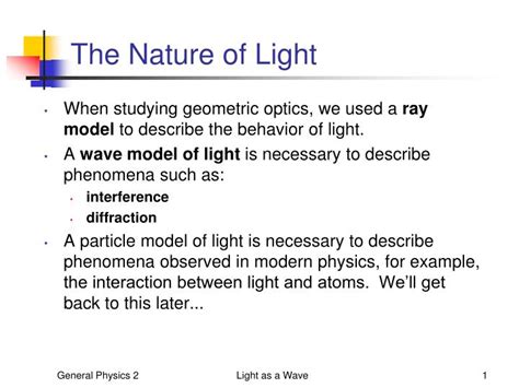 Ppt The Nature Of Light Powerpoint Presentation Free Download Id