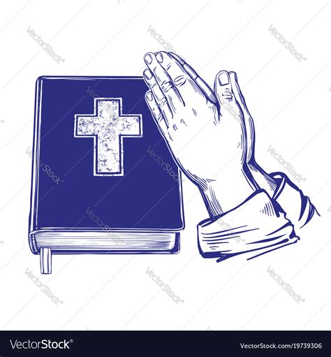 Praying Hands Bible Gospel Doctrine Of Royalty Free Vector