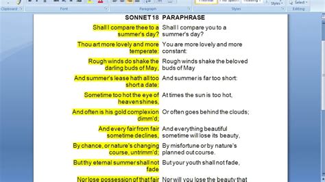 Commonlit answers ― answers to everything related to commonlit to help with that, we gathered all the answers/ keys of stories or chapters of commonlit which are listed below. SONNET 18 PARAPHRASE - YouTube
