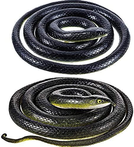 2 Pieces Large Rubber Snakes In 2 Sizes 51 Inches And 47 Inches Fake