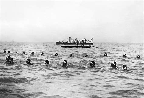 Japanese Sailors Swim Miles Photograph By Underwood Archives Pixels
