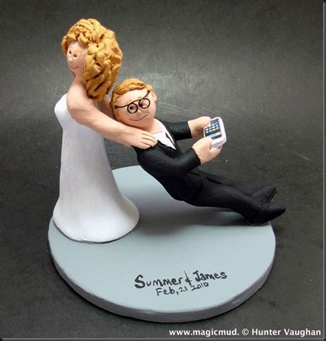 We've rounded up the best of them all: custom wedding cake toppers: Bride Dragging Groom Wedding ...