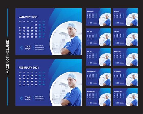 Premium Vector Desk Calendar 2021 Template