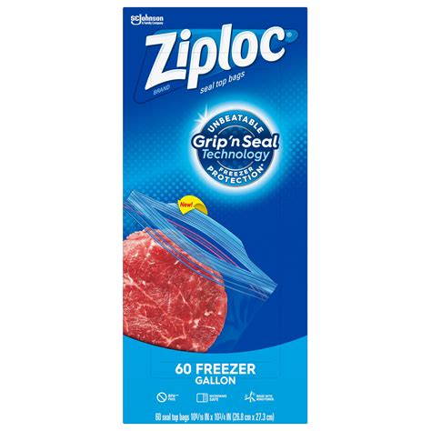 Ziploc Brand Freezer Gallon Bags With Grip N Seal Technology Count Walmart Com Walmart Com