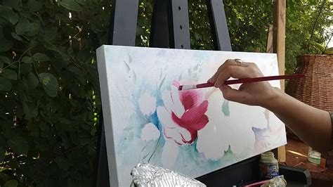 Pintura Em Tela Para Iniciantes Aprenda Pintar Arranjo Com Rosas Youtube