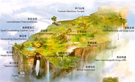 Zhangjiajie National Forest Park Map