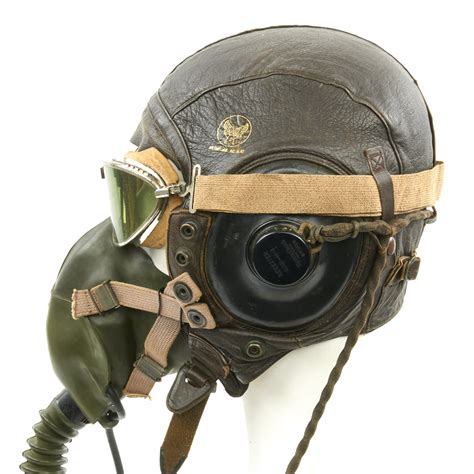 original u s wwii army air forces aviator flight helmet set aviator goggles a 10a mask a 11