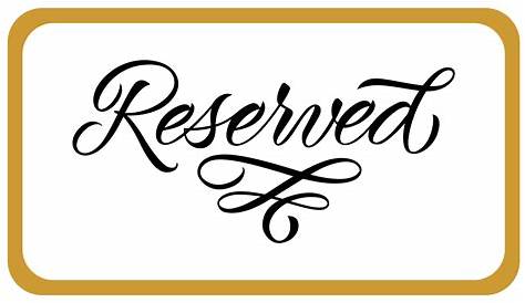 reserved sign printable free