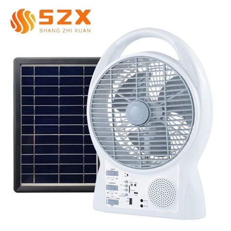 Szx Solar Electric Fan With Charger And 2 Bulbs Direct 220v Panel Charging Emergency Light