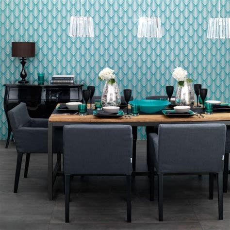 10 Modern Dining Rooms With Geometric Wallpaper Rilane Dining Room