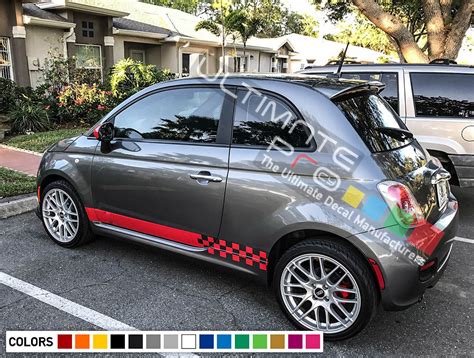 Side Stripes Decal 2x Sticker Compatible With Fiat 500 Abarth