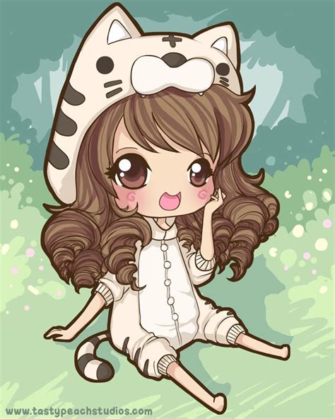 Little White Tiger Cute Anime Chibi Anime Chibi Cute Animal