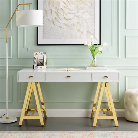 Jettison Office Desk Gold White