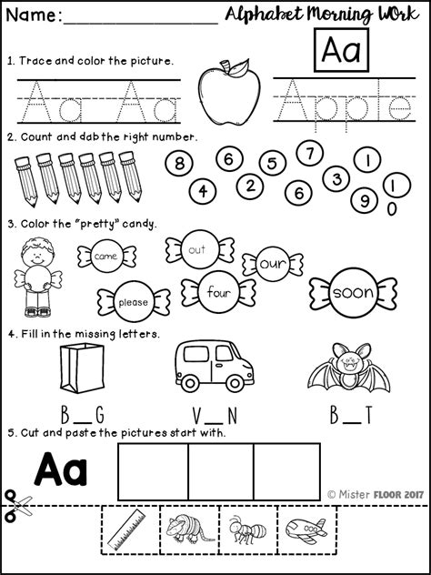 kindergarten alphabet morning work alphabet kindergarten