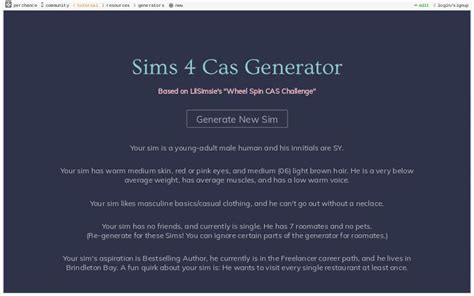 Sims 4 Cas Generator