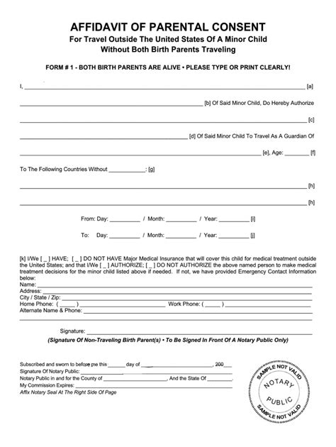 Free Travel Consent Form Printable Printable Forms Free Online