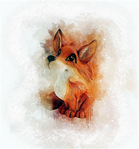 Cute Fox Drawing By Ian Mitchell Fine Art America