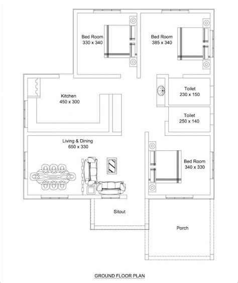 House plans idea 20x11m with 3 bedrooms. Beautiful Low Cost 3 Bedroom Home Plan in 1309 SqFt - Free ...