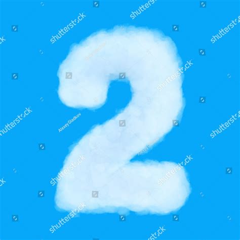Puffy Cloud Font Set Letters And Numbers And Symbols On Blue Sky