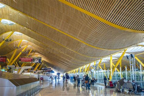 Interior Of Barajas International Airport In Madrid Spain Editorial