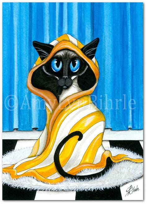 Siamese Cat Bath Decor Art Prints By Bihrle Ck428 Etsy